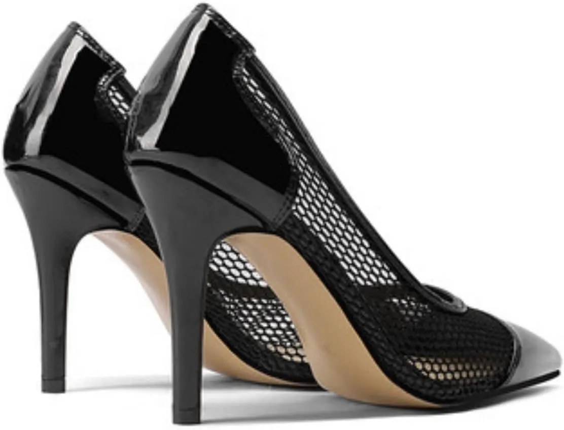 Women's Sexy Pointed Closed Toe Mesh Stiletto High Heels Shoes Casual Comfortable Slip-On Wedding Evening Bridal Pump Party Dress Pumps