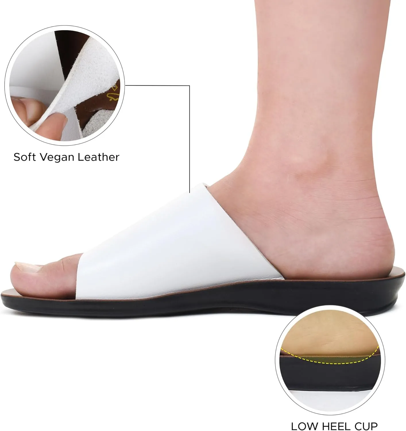 Womens Slides Slip On Comfort with Arch Support Slides for Women Summer Yoga Mat Indoor Outdoor Walking Ladies Flat Sandals Dressy Non Slip Footbed Cute Beach Sandalias De Mujer