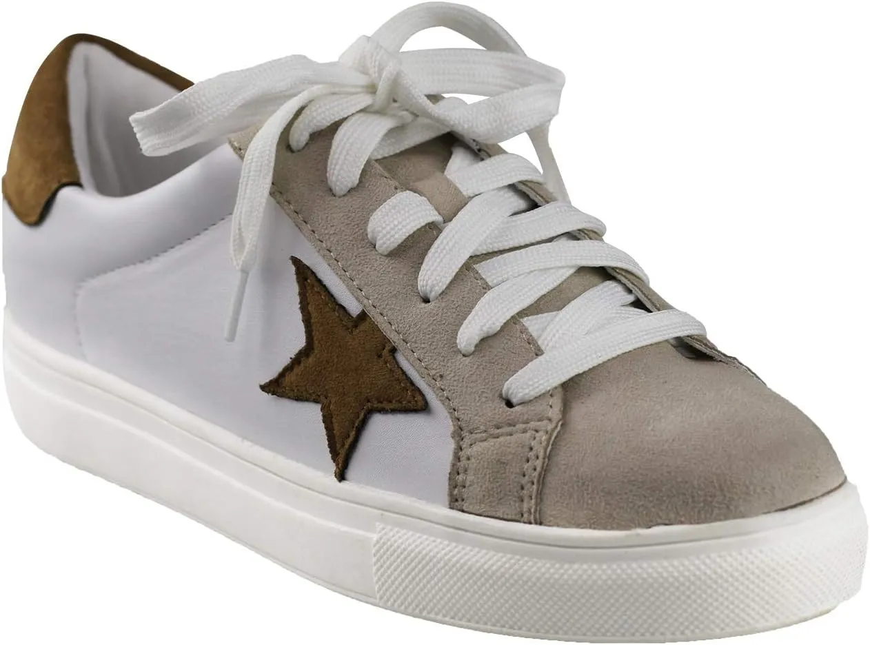 Womens Sneaker Flats Fashion Sneaker Glitter Metallic Lace Up Sparkle Slip On Street Casual Running Shoes