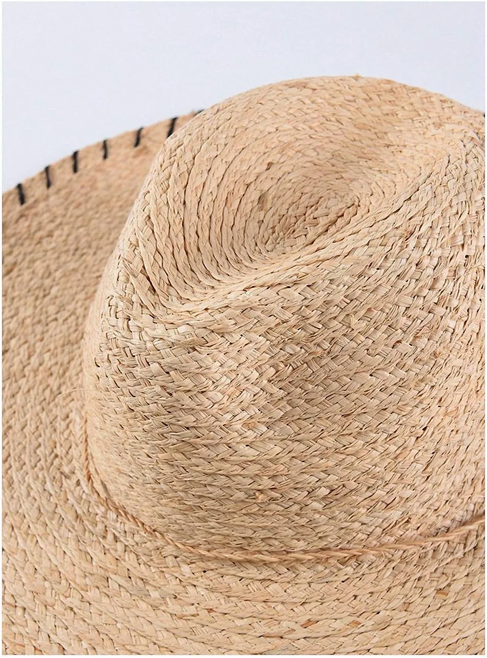 Women's Wide Brim Braided Sun Hat UPF 50  Sun Protection Floppy Summer Beach Cap Lafite Straw Hat