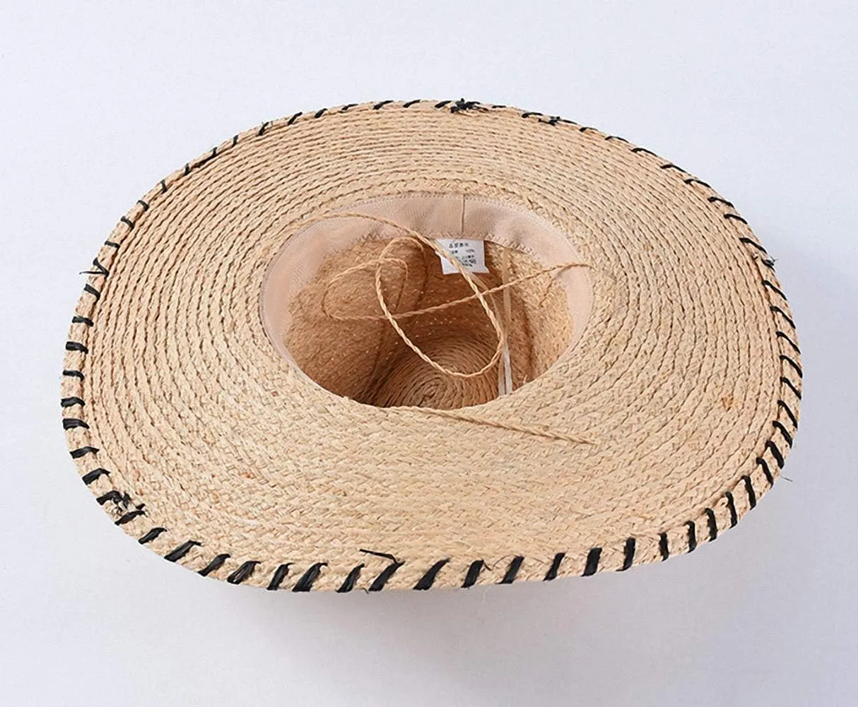 Women's Wide Brim Braided Sun Hat UPF 50  Sun Protection Floppy Summer Beach Cap Lafite Straw Hat