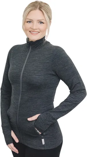 Woolino Merino Wool Fleece Jacket for Women - Year Round Fleece Jacket Full Zip - Zippered Pockets Lightweight Fleece Jacket