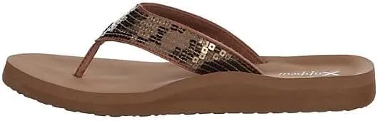 XAPPEAL Samantha - Women's Slip-On Sequins Thong Summer Flip Flop Sandals