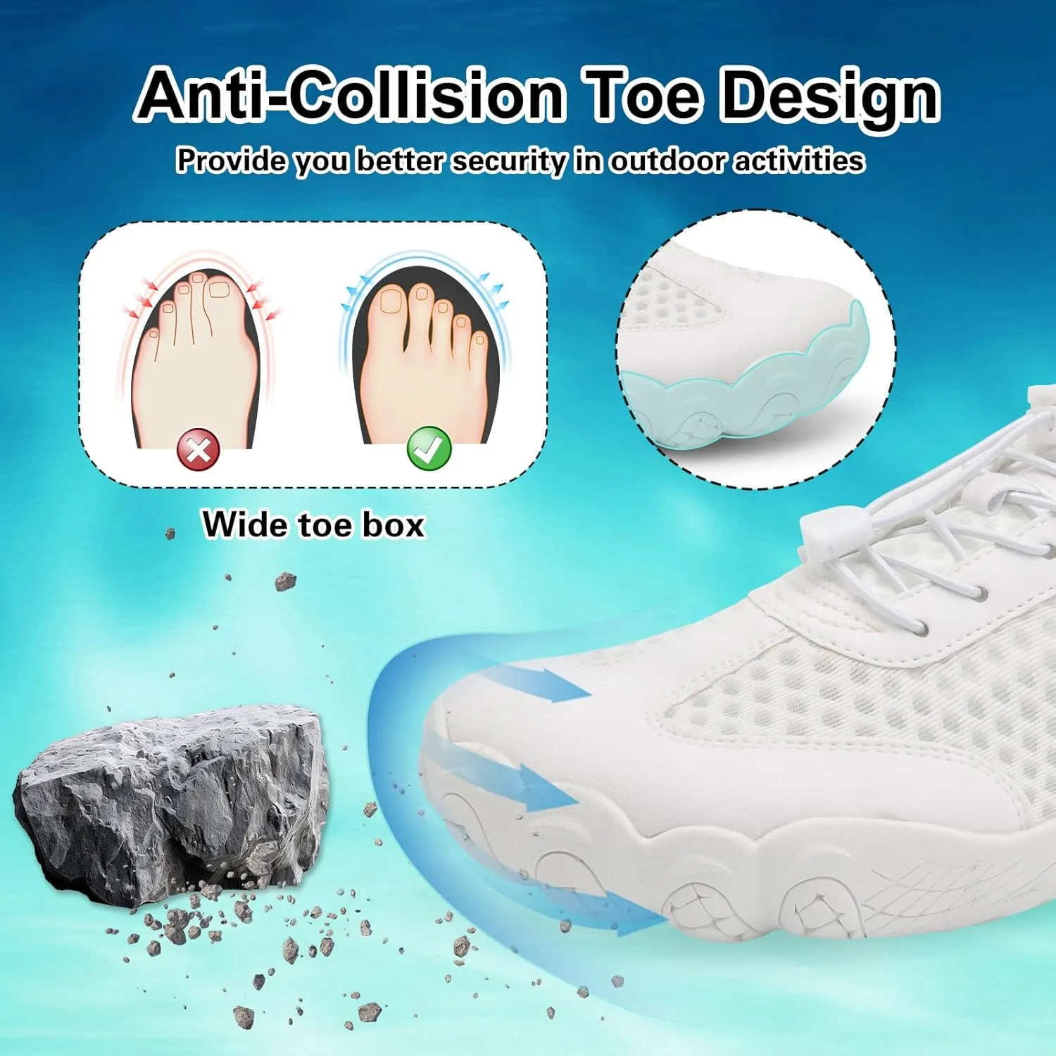 XIHALOOK Water Hiking Shoes for Women Men Barefoot Wide Toe Minimalist Shoes for Beach Swim River Pool Lake Surfing Training