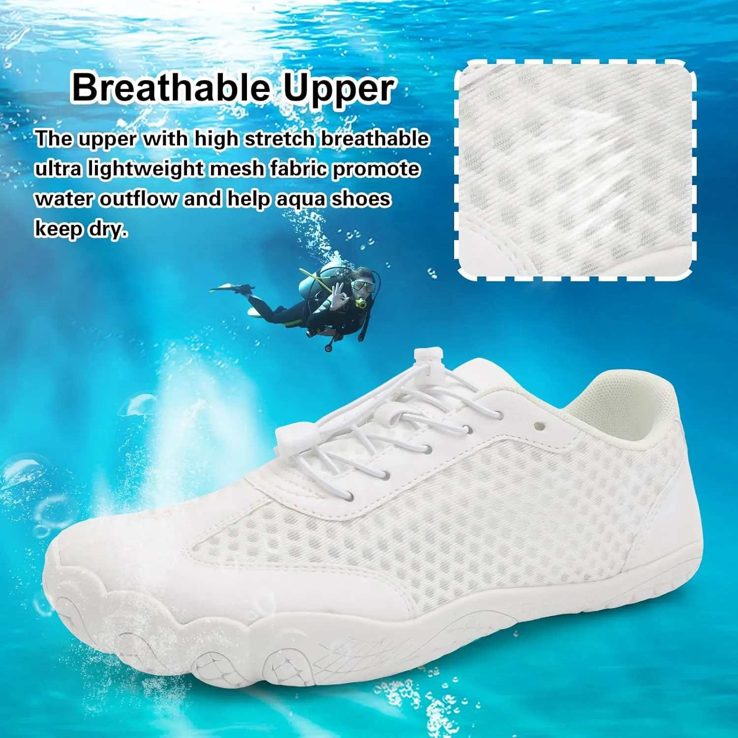 XIHALOOK Water Hiking Shoes for Women Men Barefoot Wide Toe Minimalist Shoes for Beach Swim River Pool Lake Surfing Training