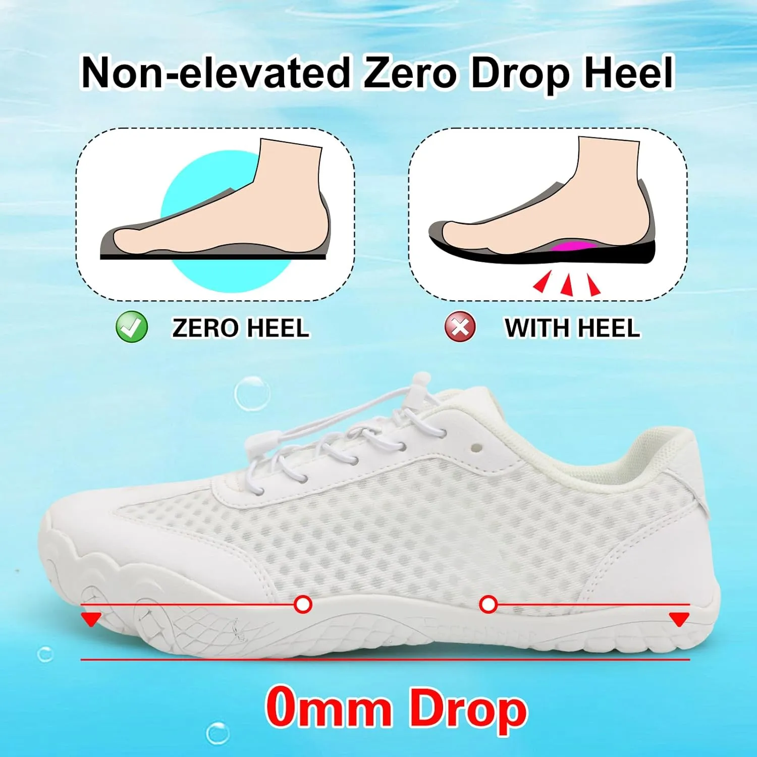 XIHALOOK Water Hiking Shoes for Women Men Barefoot Wide Toe Minimalist Shoes for Beach Swim River Pool Lake Surfing Training