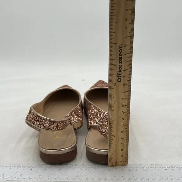 YDN Rose Gold Pointed Toe Slingback Low Heel Slide Sandal Comfortable Dress Pump
