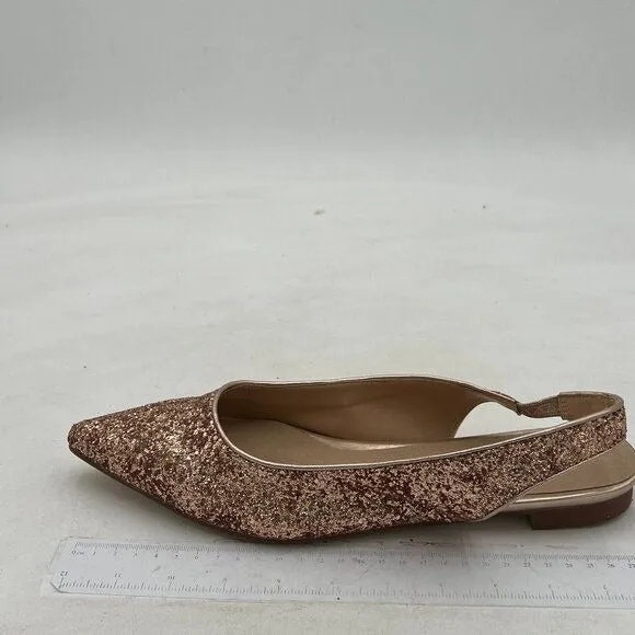 YDN Rose Gold Pointed Toe Slingback Low Heel Slide Sandal Comfortable Dress Pump