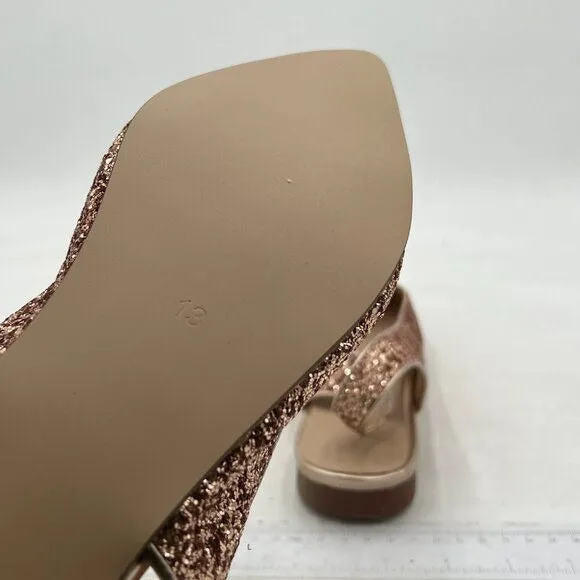 YDN Rose Gold Pointed Toe Slingback Low Heel Slide Sandal Comfortable Dress Pump