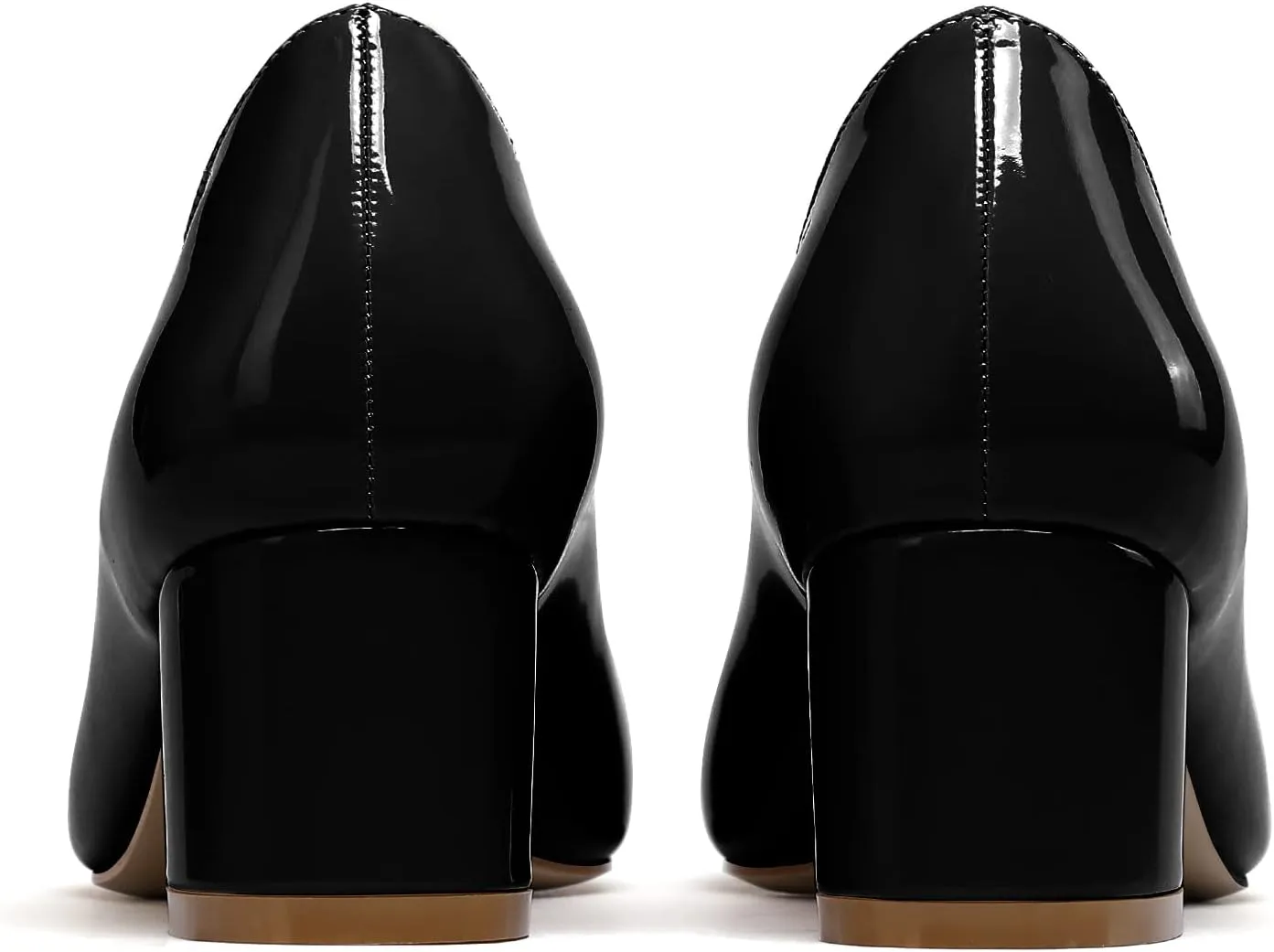 YODEKS Women's Low Block Chunky Heel Pumps Square Toe Slip on Closed Toe Dress Pump Shoes 2 Inch for Work Office Casual Daily Life Party Ladies Dress