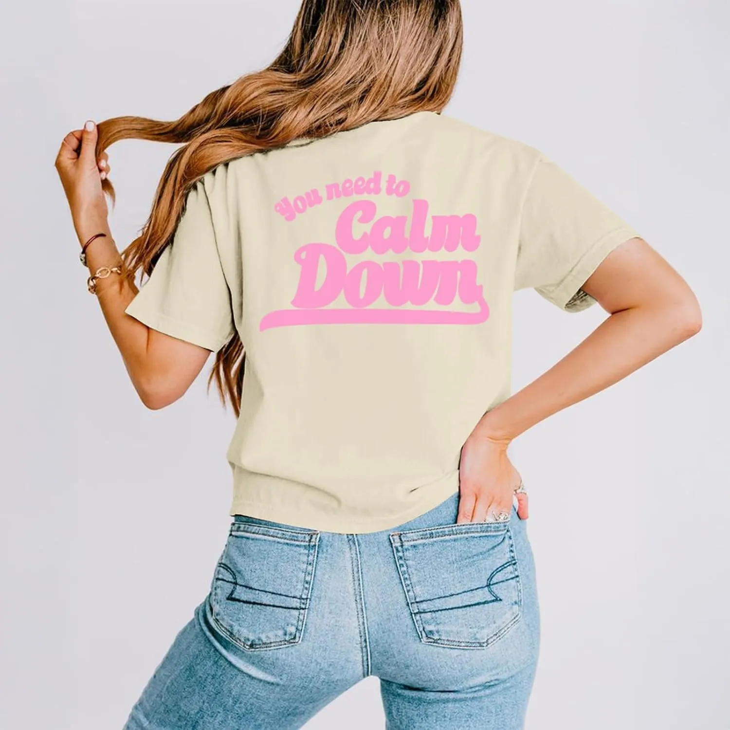You Need to Calm Down Shirt Country Concert Tops for Women Music Lovers Letter Graphic Tees LGBTQ Pride Gift Tops
