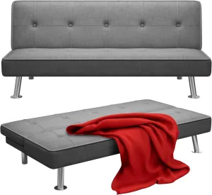 yoyomax Futon Sofa Bed Couch, Convertible Sofa Bed- Breathable Fabric Folding Sofa Bed Easy to Clean-Ideal for Bedroom, Living Room, Apartment and Office-Compact Design for Spacing Saving