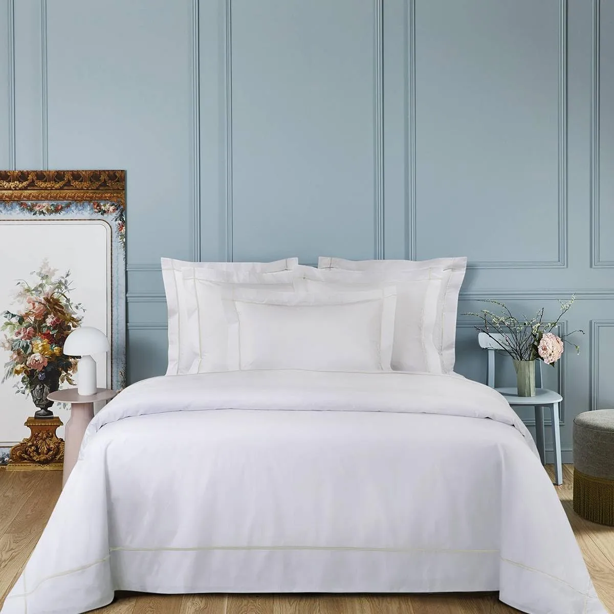 Yves Delorme Athéna Nacre (Ivory) King 21 x 43 in Pillowcase Extra Soft and Cooling Luxury Sheets, 100% Natural Organic Cotton - Breathable and Durable