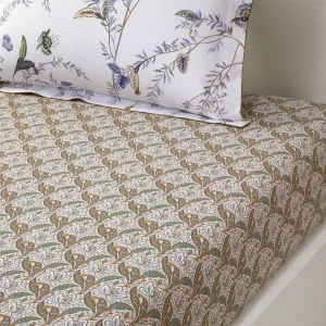 Yves Delorme Grimani Multicolor California King 75 x 85 in Fitted Sheet - Extra Soft and Warm Luxury Sheets, 100% Natural Organic French Bed Linens - Breathable and Durable