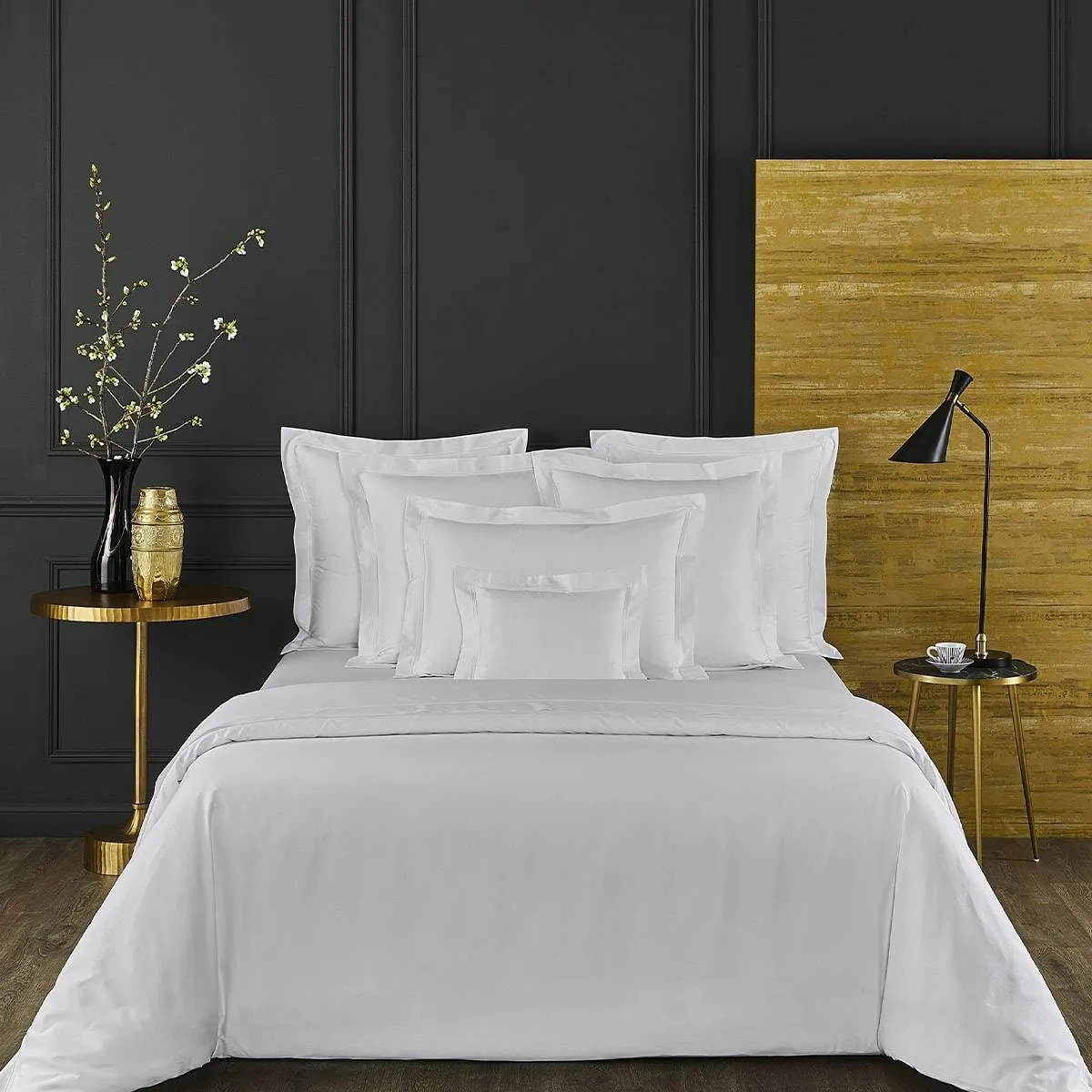 Yves Delorme Triomphe Blanc Twin 68 x 86 in Duvet Cover - Extra Soft and Warm Luxury Sheets, 100% Natural Organic French Bed Linens - Breathable and Durable