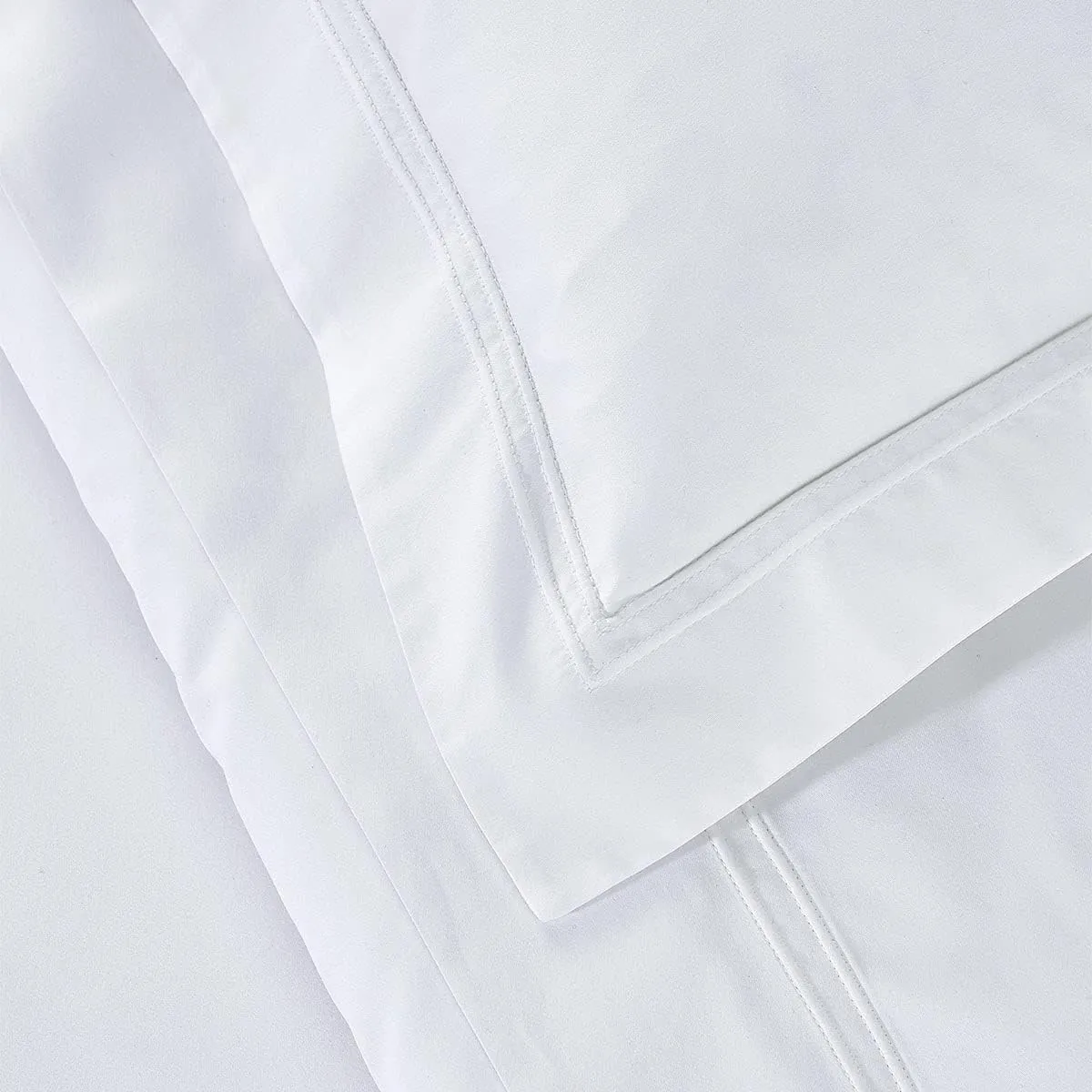 Yves Delorme Triomphe Blanc Twin 68 x 86 in Duvet Cover - Extra Soft and Warm Luxury Sheets, 100% Natural Organic French Bed Linens - Breathable and Durable