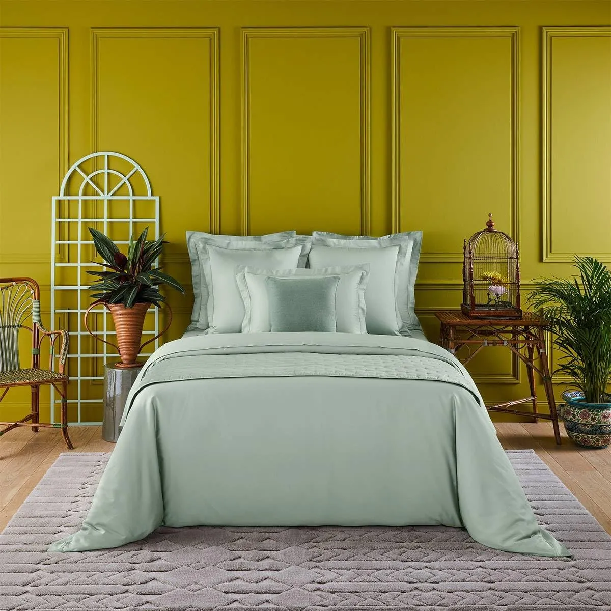Yves Delorme Triomphe Verones Twin 68 x 86 in Duvet Cover - Extra Soft and Warm Luxury Sheets, 100% Natural Organic French Bed Linens - Breathable and Durable
